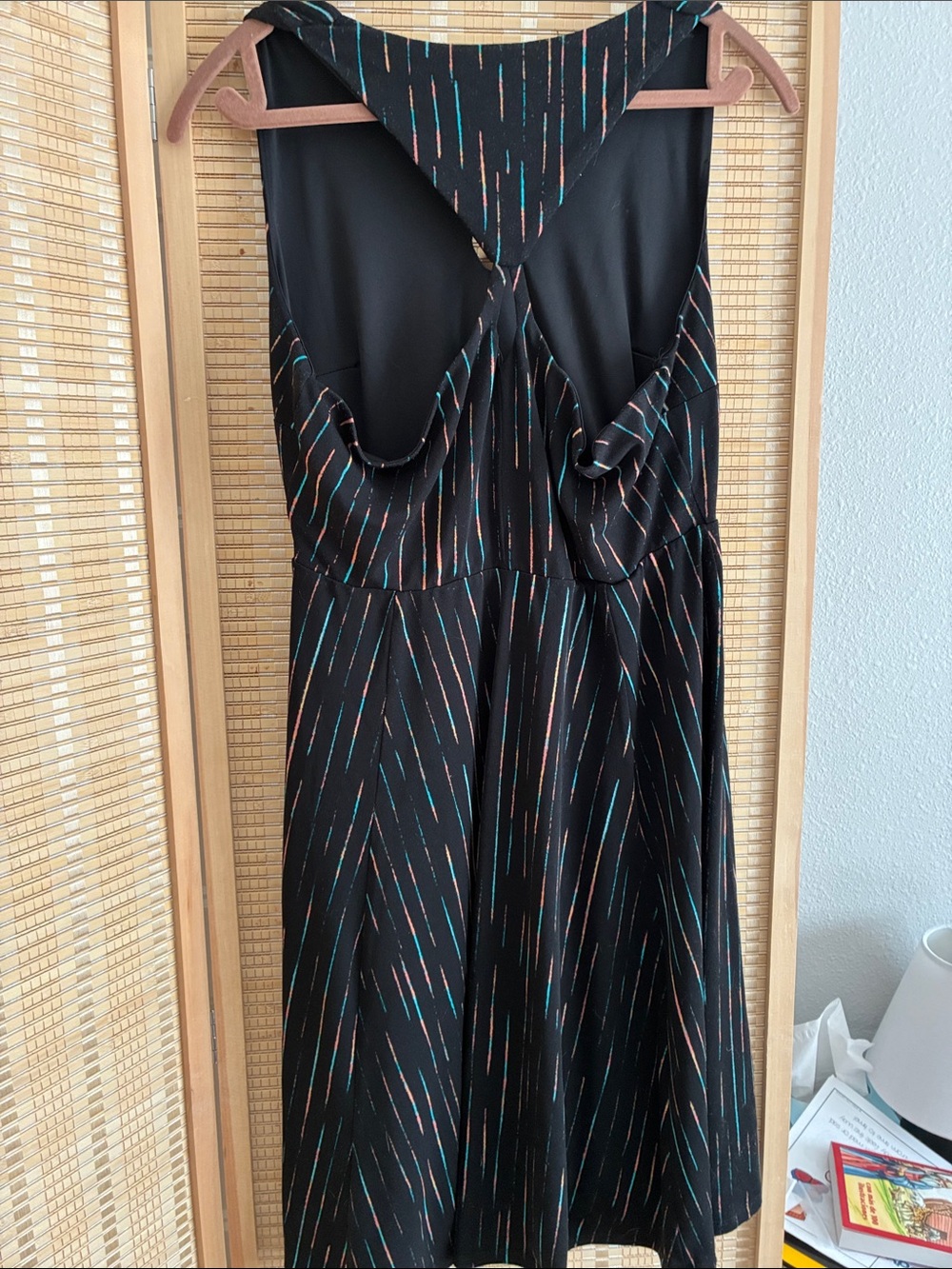 torrid Black Maxi Dress with Teal and Coral Pinstripes - Picture 3 of 4